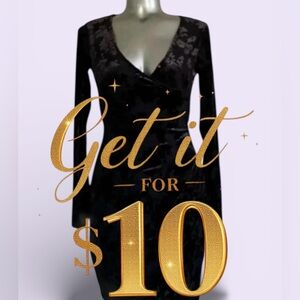 💲🔟Add-On 🆕Black Textured Velvet Dress